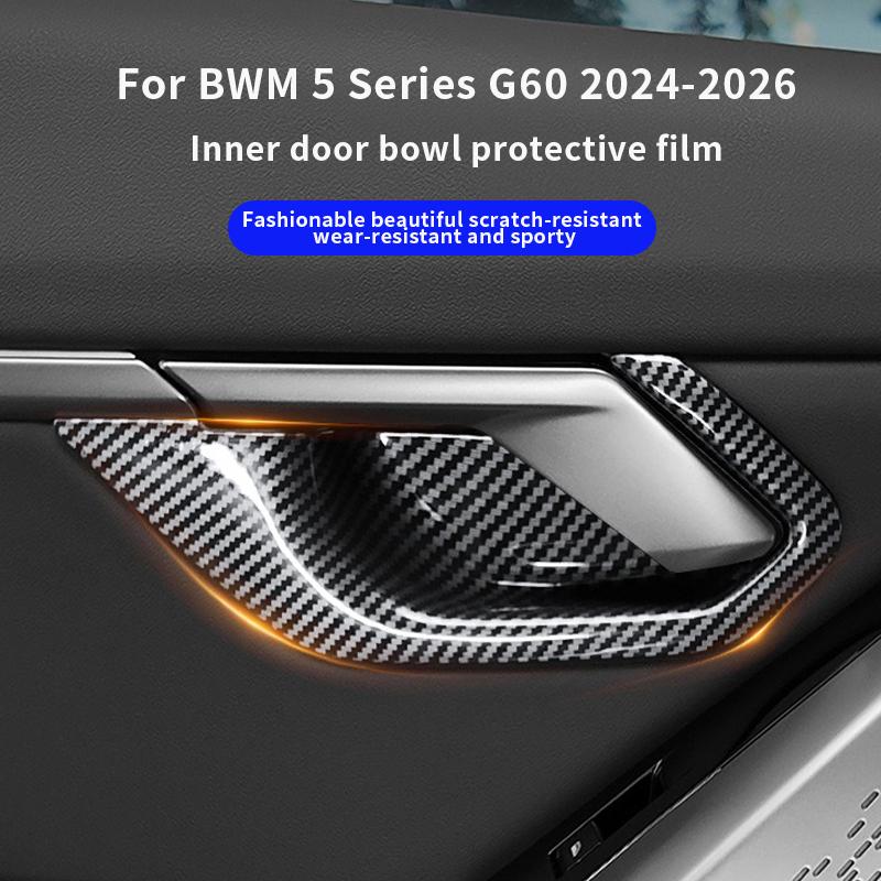 Suitable for BMW 5 Series G60 2025-2026 ASB material Car Interior modification of the inner handle door bowl protective panel