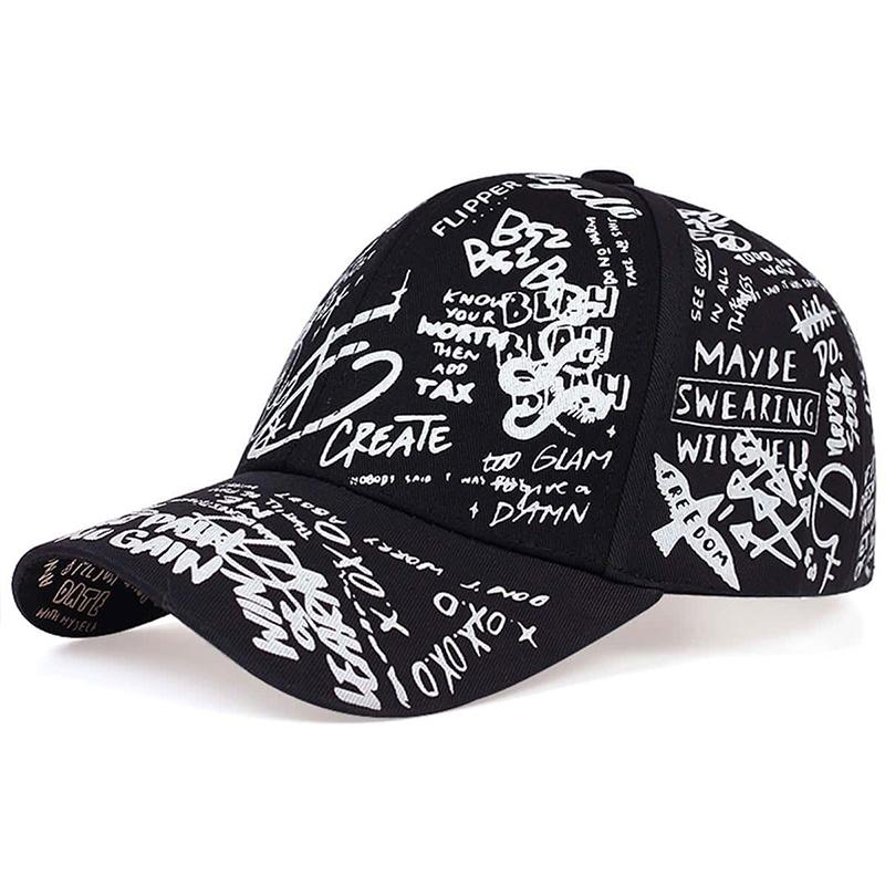 Unisex Letter Graffiti Print Baseball Caps Spring Autumn Outdoor Adjustable Casual Hats Dad Hat Sunscreen Hat