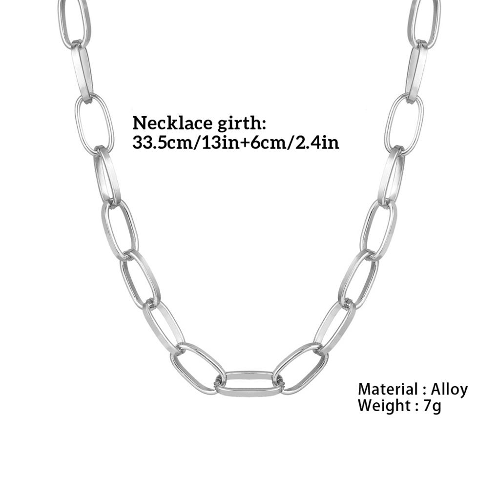 Women Necklace Retro Punk Short Thick Clavicle Link Chain Girls Choker Jewelry for Party Birthday Silver