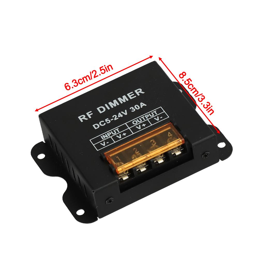 DC 12V 24V LED Dimmer with RF Wireless Remote Control Full Range Brightness Adjustment for Light Strips and More