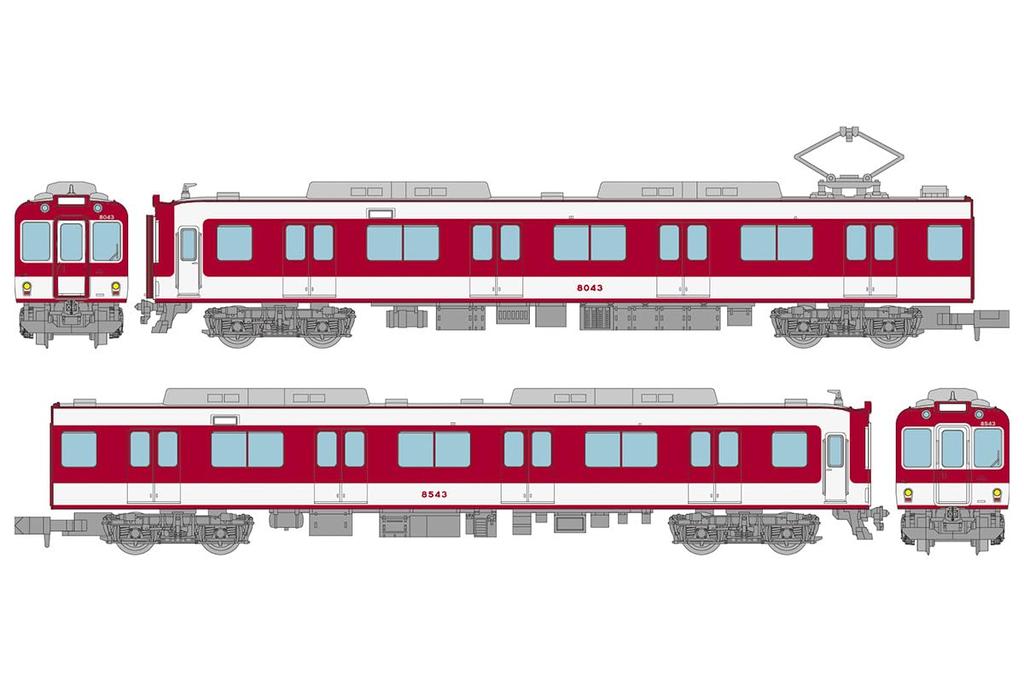 TOMYTEC Railway Collection Kintetsu 8000 Series Early Model New Paint Scheme with Bottom Stripe Set A Diorama Supplies 336792 2-Car