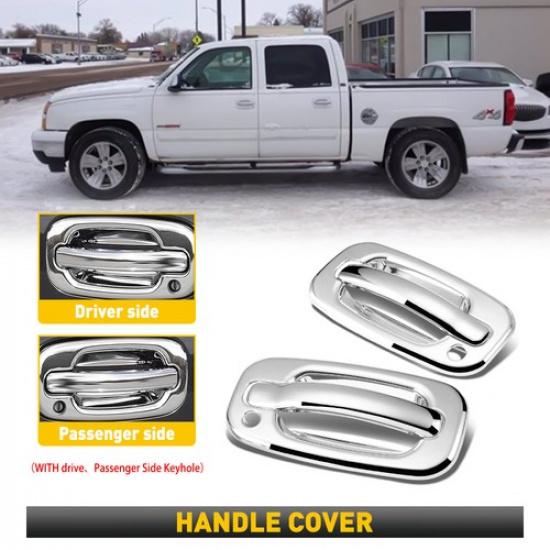 Door Handle + Tailgate Handle Cover For 02-06 Chevy Avalanche 99-06 GMC Sierra