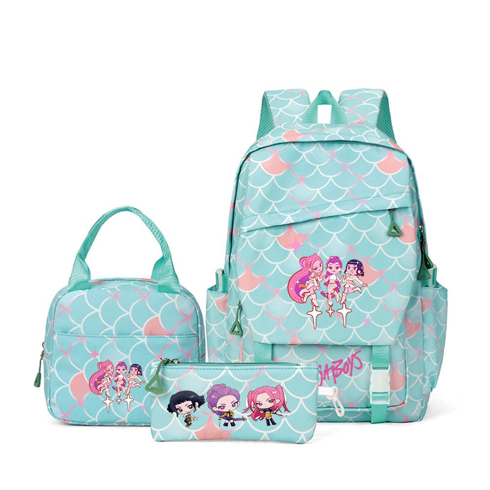 Witch Hunters Three-Piece Backpack Kpop Demon Unters Printed Backpack Lunch Bag