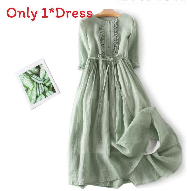 Vintage Summer A Line Dress With Tie Waist For Travel And Resort Wear
