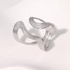 Rust Proof Stainless Steel Big Personal Ring Stylish Creative Minimalist Metal Statement Waterproof Jewelry for Women