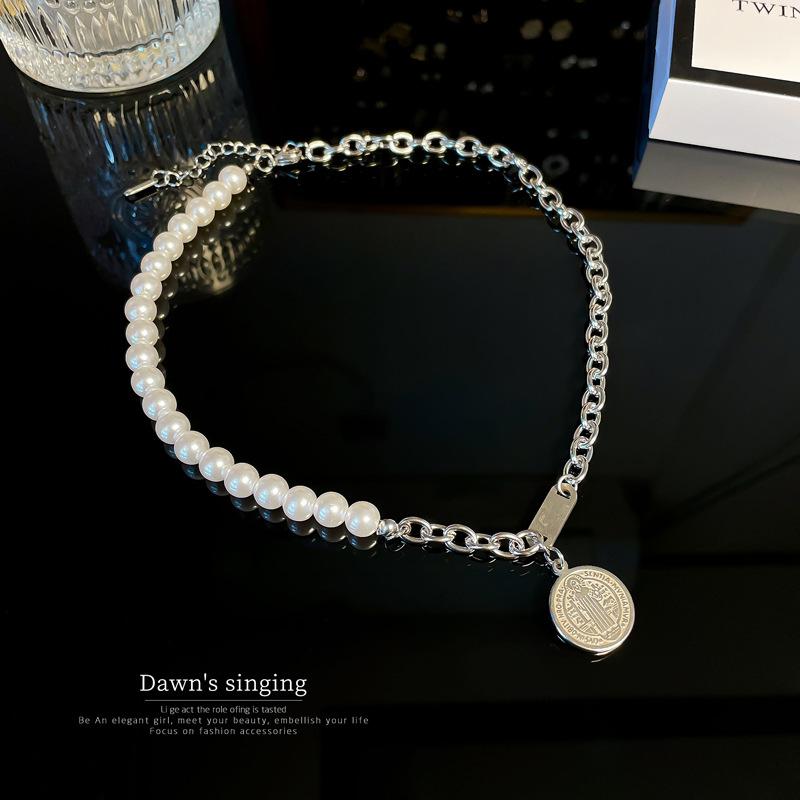 

Ожерелье из искусственного жемчуга из нержавеющей стали 316L для женщин, вечерние ювелирные изделия, ожерелье, подарки, новинка