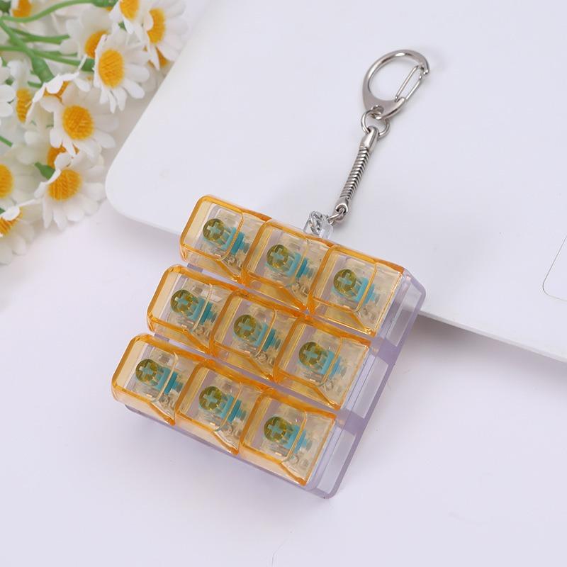 Jiugongge Transparent Button Decompression Toy Fingertip Pressing Luminous Shaft Tester Pressure Relief Toy Keychain
