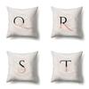 Polyester Pillow Case Black Gold Watercolor Home Furnishing 26 English Letters Printed Waist Cushion Sofa Pillow Case