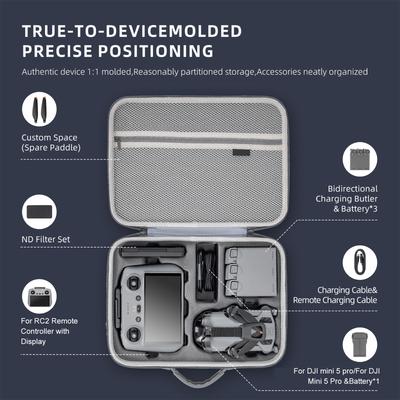 Storage Bag for DJI Mini 5 Pro Portable Travel Box Handbag For DJI Mini 5 Pro RC 2 Hard Waterproof Durable Carrying Case Drone