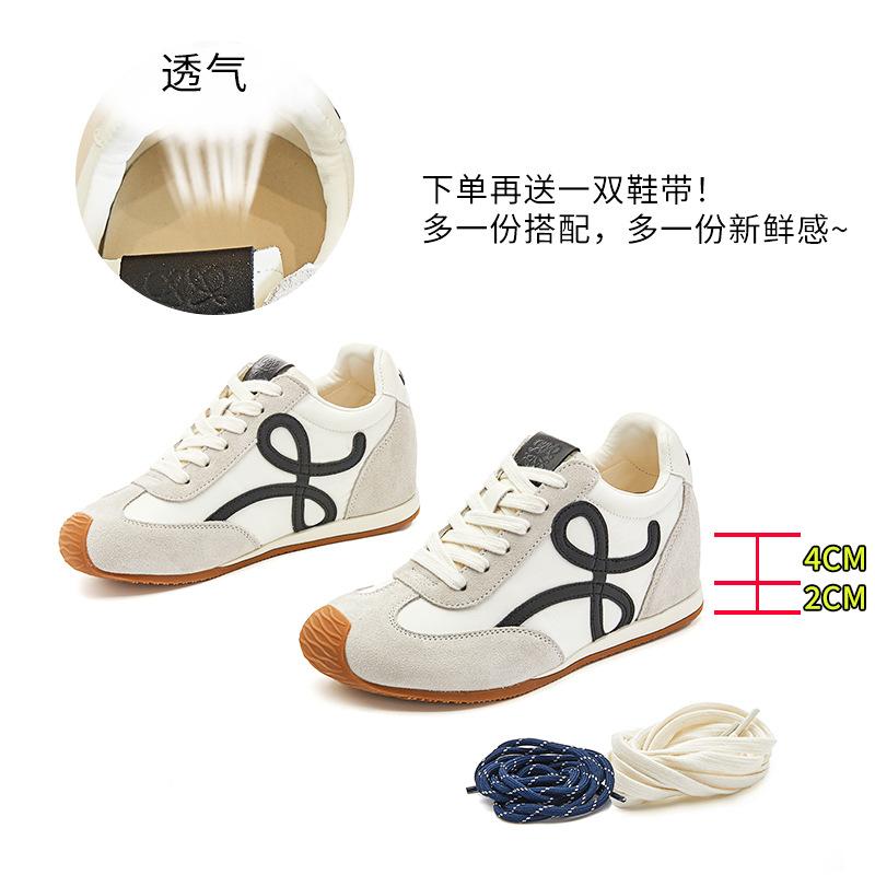 inner height increase 4cm pair of shoelaces Dexun shoes 2025 autumn new mango head Forrest Gump shoes women's casual sports shoes women