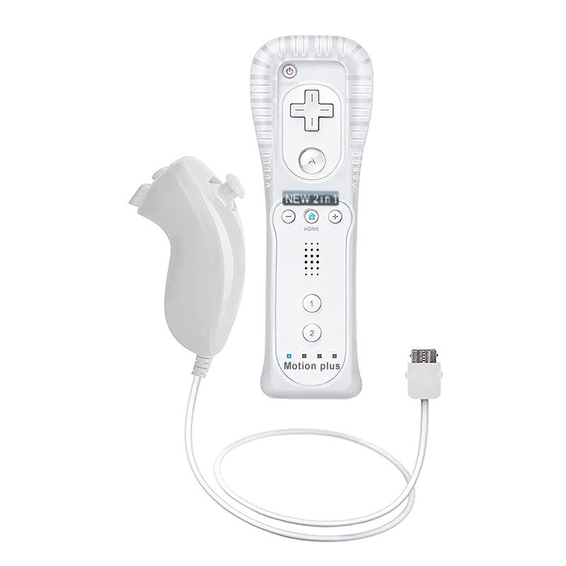 A Pair Remote Controller with Nunchuck Controller for Wii Games Control for Wii Console Wireless Gamepad with Motion Plus