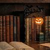 Indoor Hanging Lantern Halloween Library Lantern Gothic Decorative Bookshelf Lamp Vintage LED Dark Academia Room Decor Book Nook Light for