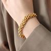 Chic Jewelry Set: Trendy Chain Necklace, Ring Buckle, and Gold-Plated Bracelet for a Cool, Versatile Style
