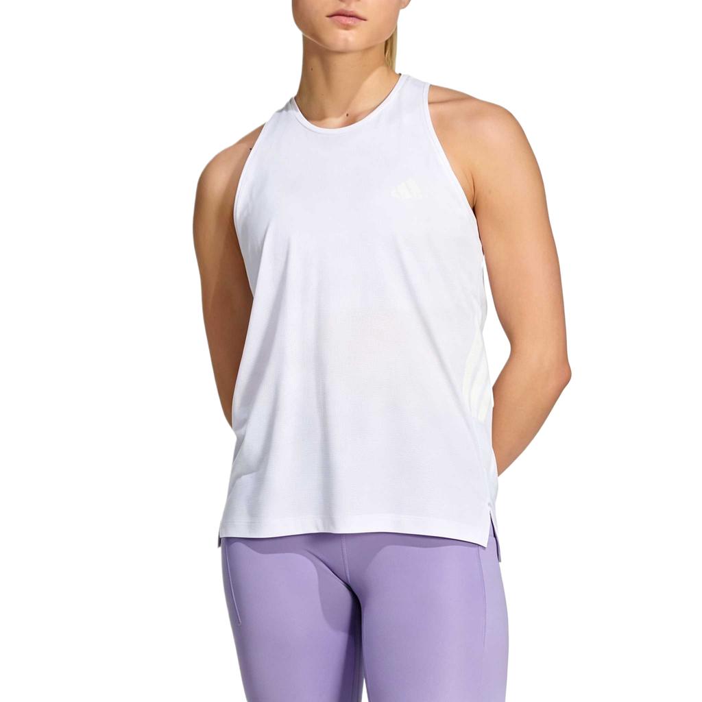 Women's Adidas Running Tank Tops Women's Frozen Purple/White Crew Neck Moderate
