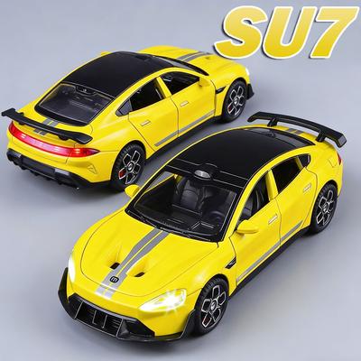 1:32 New Energy SU7 ONE Automodell Spielzeug Legierung Druckguss Rückzieher Türen zu öffnen Geräusch Licht Dekoration Fahrzeugmodelle für Kinder