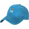 LGBT Love Rainbow Heart Washed Baseball Cap Cotton Adjustable Casual Dad Hat for Unisex