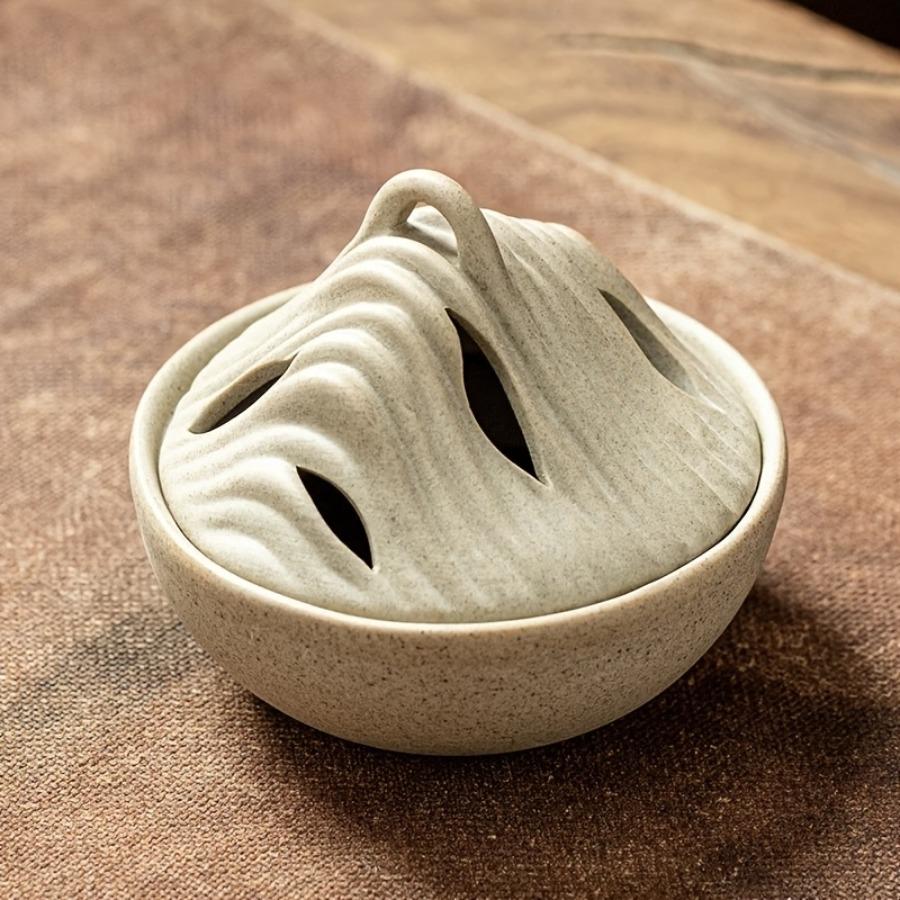 Zen Mountain Incense Burner Ceramic Hill Incense Holder for Meditation Tea Ceremony Vintage Desktop Decor for Home Office