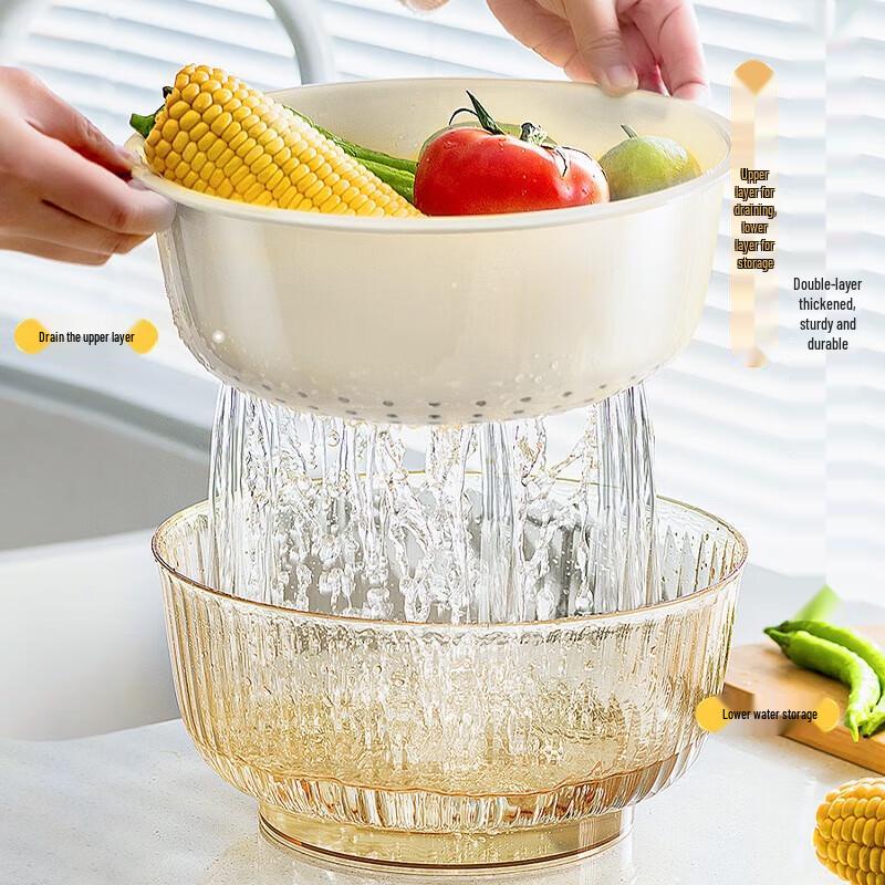 Jiabangshou Einfacher Abtropfkorb für Obst und Gemüse