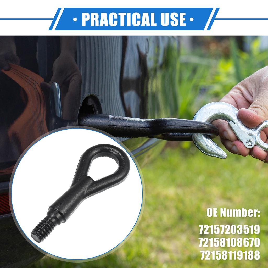 VekAuto BMW 323Ci 325i 850i Tow Hook Durable Metal Black Front Rear Bumper Tow