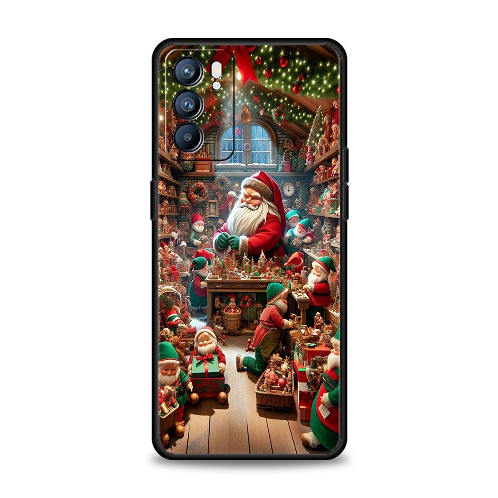 New Year Christmas Phone Case For Oppo Reno 13 12 11 10 7 F Find X5 X6 A98 A80 A79 A78 A57 A54 A31 A17 Pro 5G Soft TPU Cover Bag