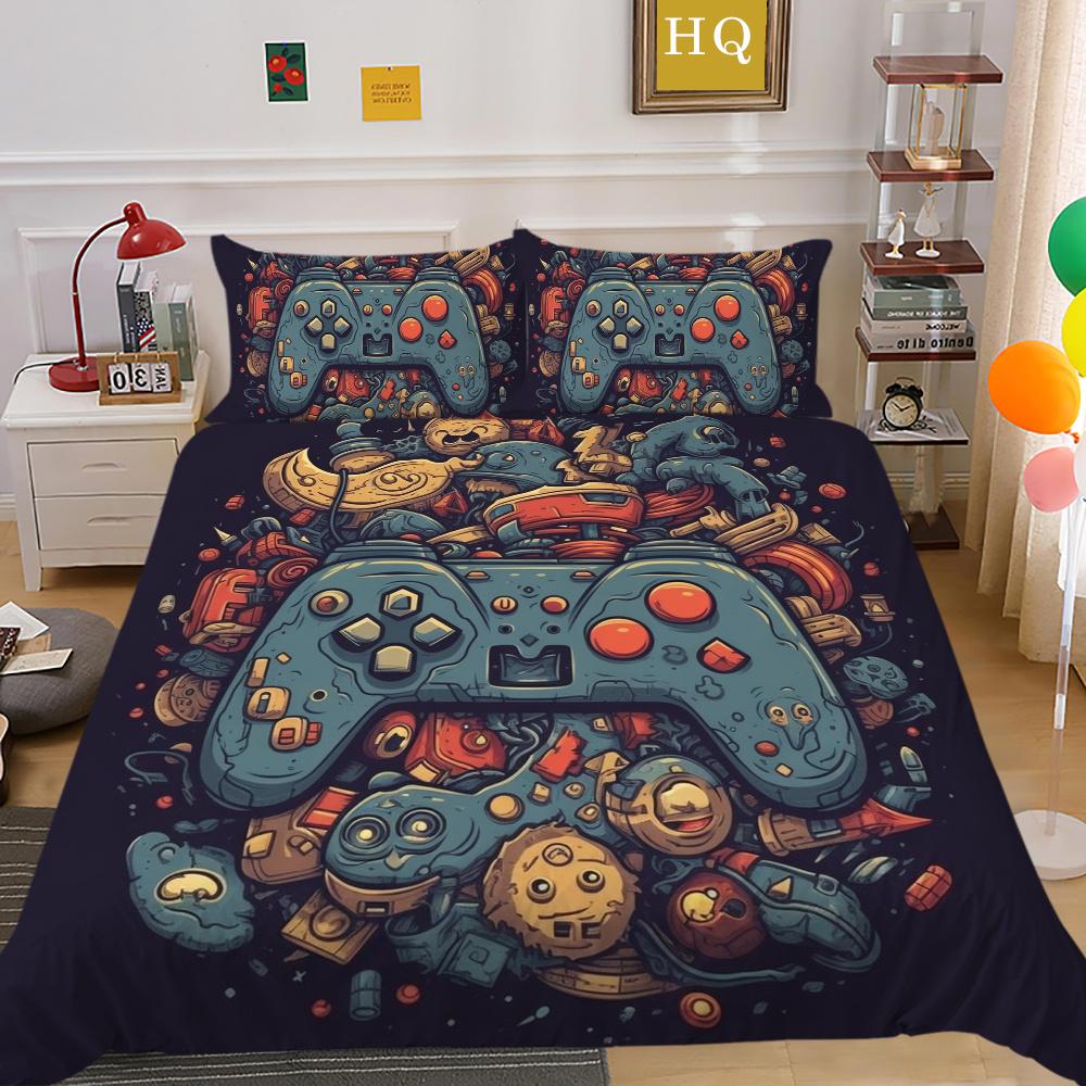 Fashion Bed Cover 3D Printed Homes Bedding Set Game Style Home Textiles Queen Size Polyester Comfortable Home Bedclothes