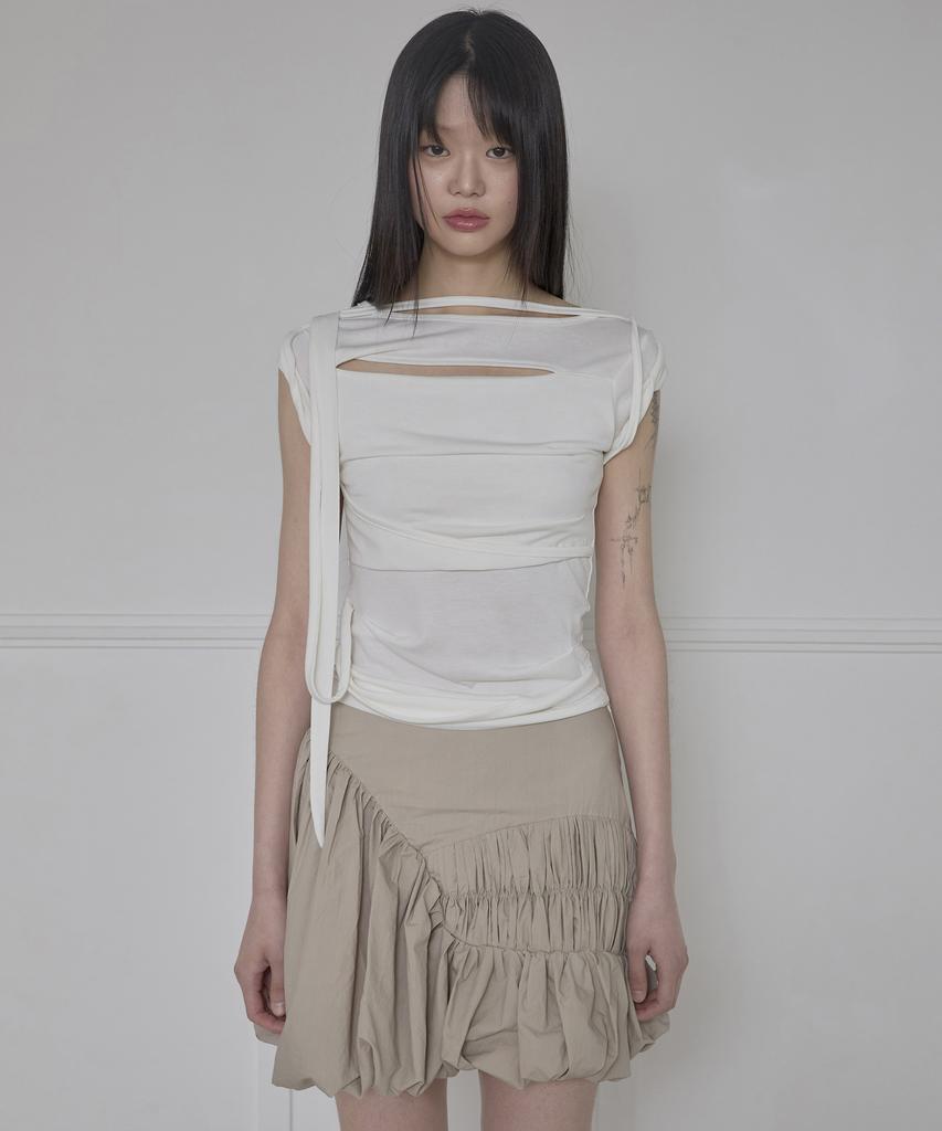 Peulleeoeob Lua Balloon Skirt (Fl-251_Beige)