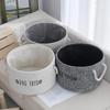 Large Canvas Dog Toy Storage Basket Foldable Laundry Basket Pet Toy Organizer With Handle Laundry Bag