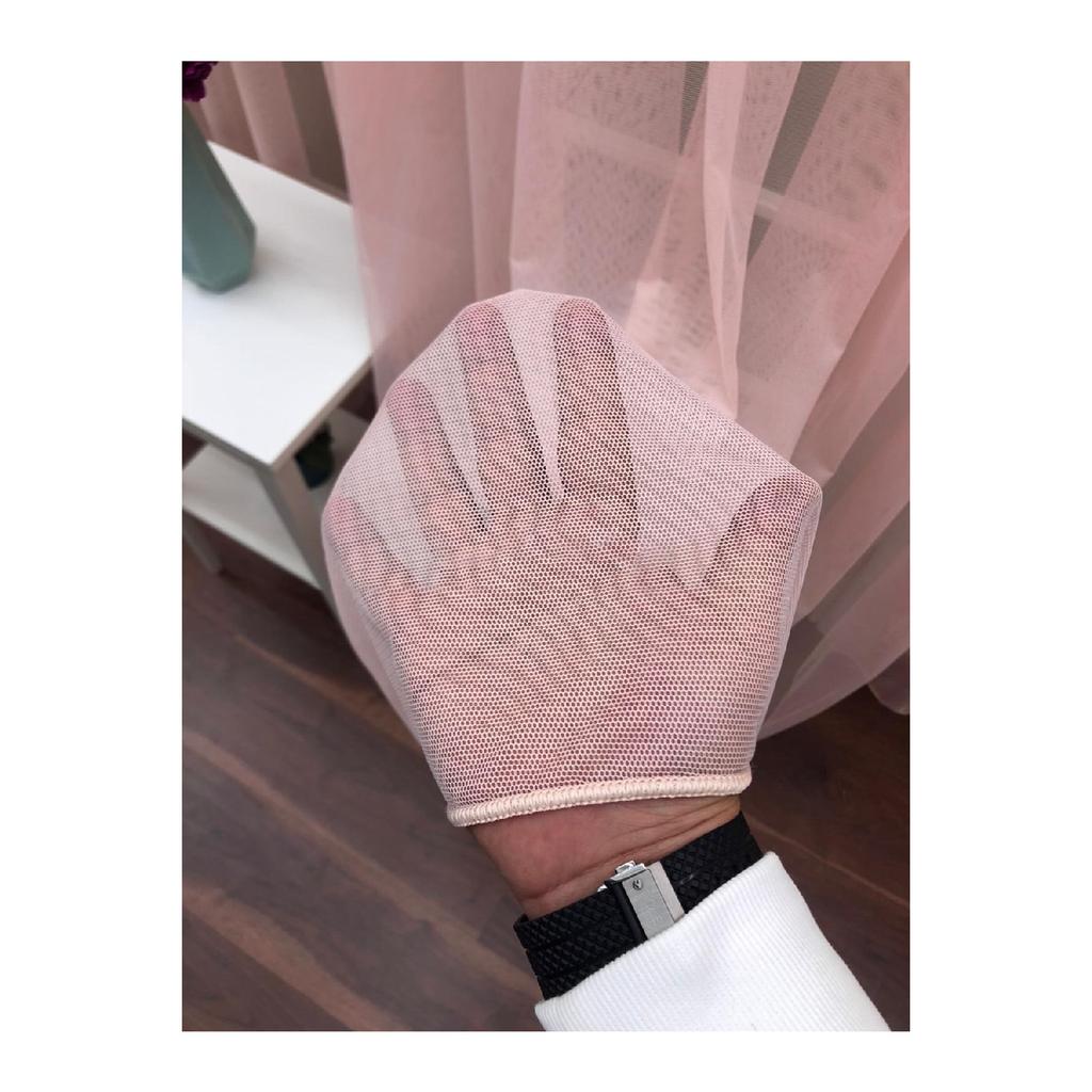 Crown Powder Einfarbiger Tüllvorhang, 1/3 häufiger Flor, einflügelig