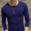 Lässiges T-Shirt mit O-Ausschnitt, langen Ärmeln und schlankem Schnitt, Sportoberteil für Outdoor