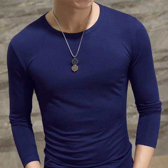Lässiges T-Shirt mit O-Ausschnitt, langen Ärmeln und schlankem Schnitt, Sportoberteil für Outdoor