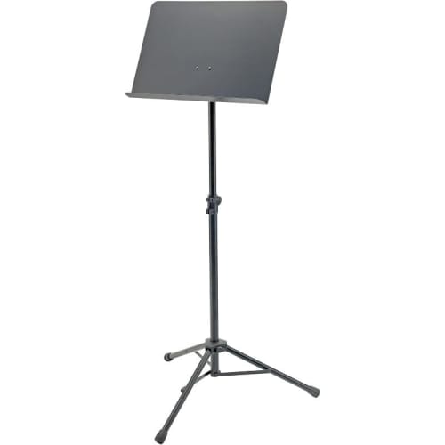 Alloy Music Stand with Adjustable Height, Portable Folding Design, and Sheet Music Holder for Musicians and Performers - Black