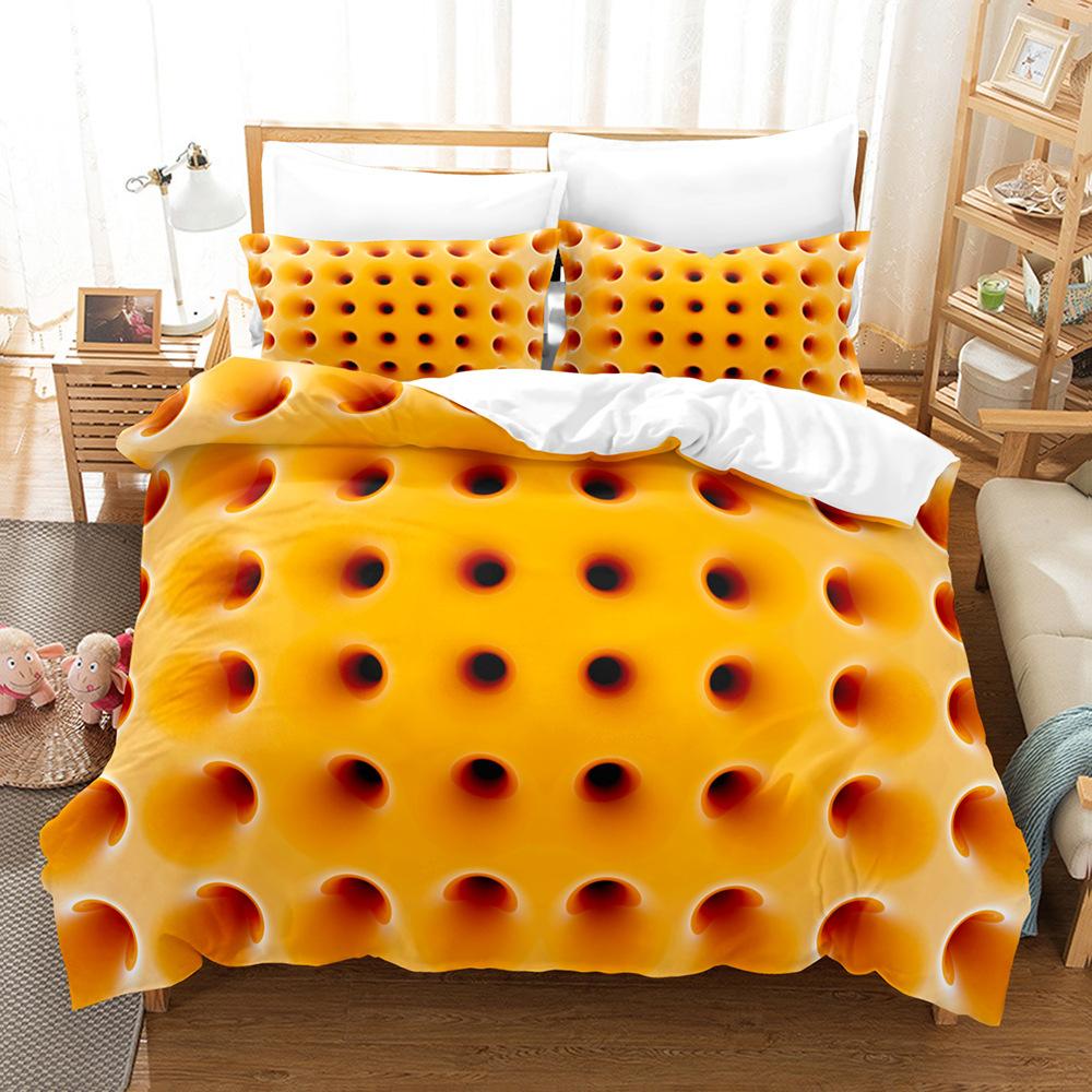 3D Digital Printing Three-Piece Bedding Hole Quilt Cover