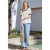Betu Women's Ruffle Trim Printed Cotton Blouse