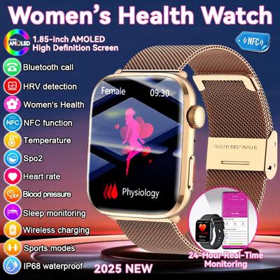 2025 Nuovo Orologio Smart da Donna con Diagnosi Intelligente AI Monitoraggio Salute HRV+PPG Pressione Sanguigna Ossigeno nel Sangue IP68 NFC Smartwatch per Xiaomi