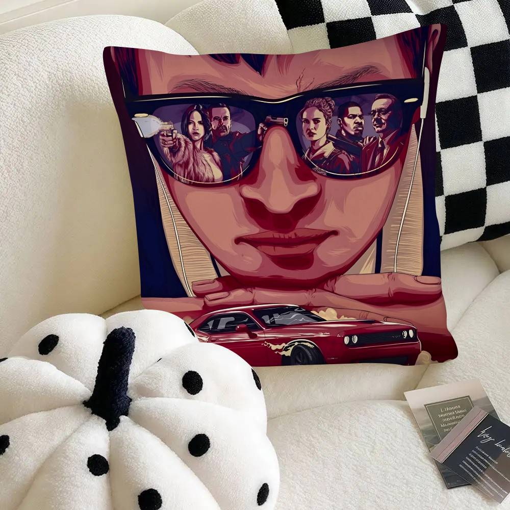 Baby Driver Classic Action Movie Game Pillow Case Square Pillow Bedroom Sofa Leisure Comfort Cushion Car Home Decoration