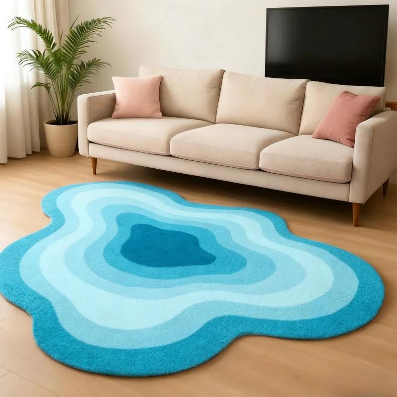 Irregular Shape Bedroom Decor Large Carpet ThickEN Plush Lounge Rug Dopamine Color Carpets for Living Room Fluffy Soft Floor Mat