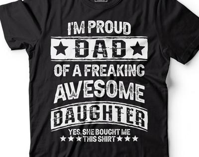 Herren Papa T-Shirt Stolzer Papa Einer Verdammt Tollen Tochter Shirt Vatertag T-Shirt Papa Tochter Shirts Vater Geschenke Vater Tochter Shirts