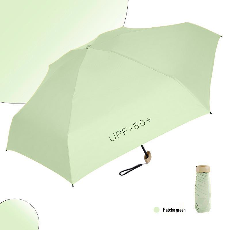 Compact Capsule Umbrella with UV Protection and Black Glue Sunshade