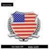 International Flag Car Sticker: Germany, UK, Italy, China, USA Wheat Ear Emblem for Rear or Side, Metal Finish