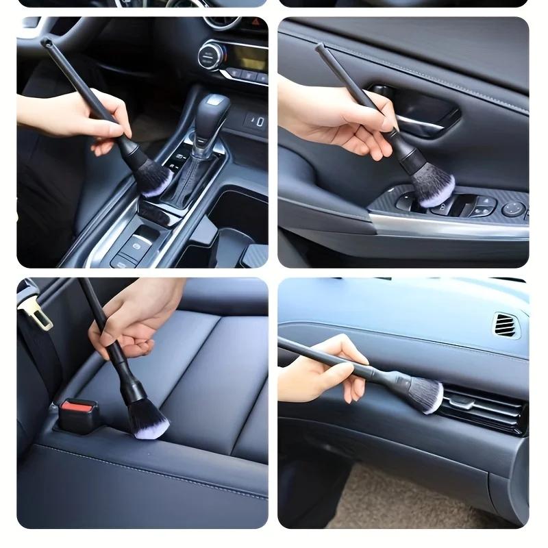 1Pc Soft Bristle Car Interior Detailing Brush: Auto Dash Duster Tool for Car & Motorcycle Cleaning
