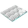 Tempered Glass Kitchen Backsplash With Decorative Graphic Grey Zigzag 60X52 Cm