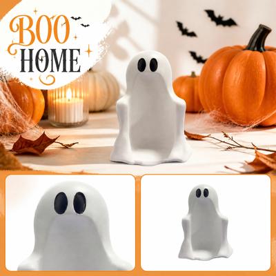 Halloween Ghost Home Decoration Figurine Indoor Tabletop Ornament Halloween Themed Resin Sculpture for Seasonal Display and Party Decor