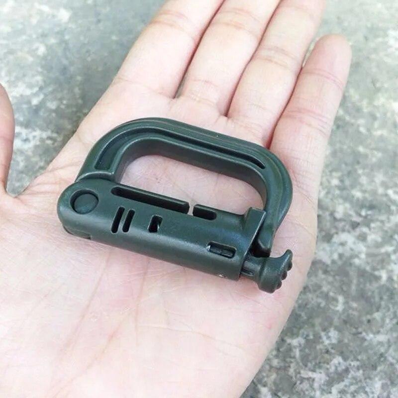 Outdoor GRIMLOC Molle Carabiner D Locking Ring Plastic Clip Snap Type Ring Buckle Carabiner Keychain ITW Fastener Bag Buckle