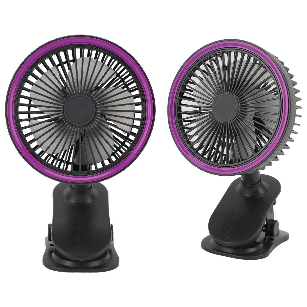 Fan with Clamp Quiet 360 Degree Rotation Rechargeable USB Portable Fan for Desk Bedside