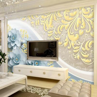 European Embossed Flower Mural Custom 3D Wall Fresco Wallpaper Living Room Sofa Bedroom Background Wall Home Decor