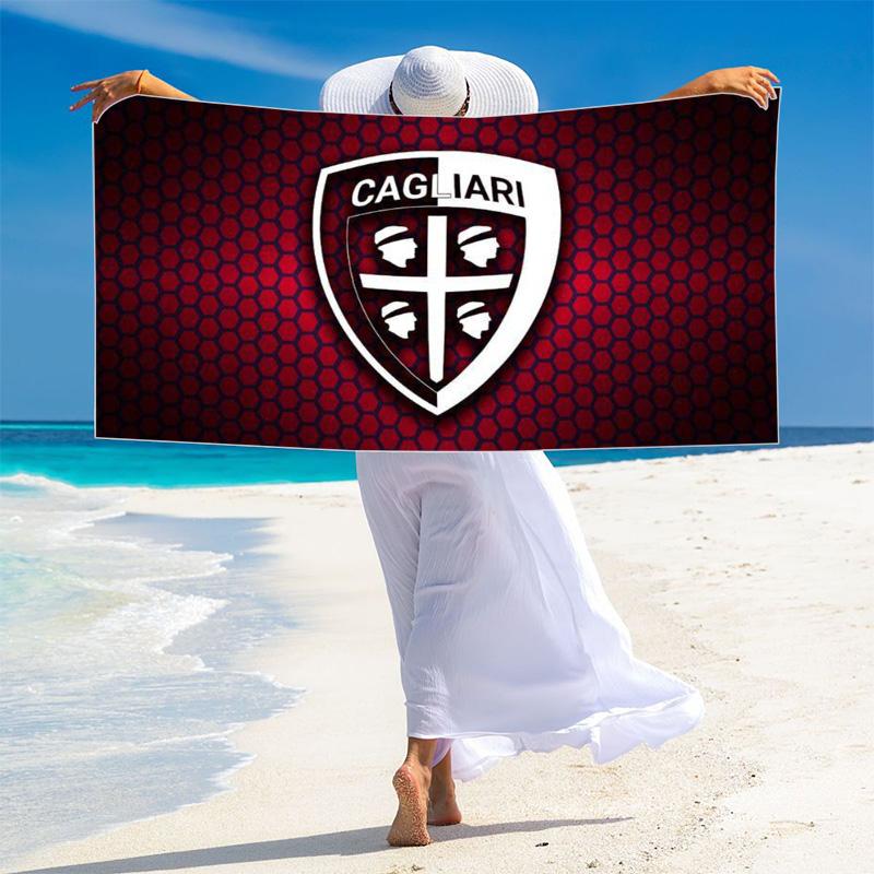 Asciugamano da Spiaggia Stampato Cagliari Calcio, Asciugamano Morbido Grande Asciugatura Rapida per Spiaggia Campeggio Nuoto