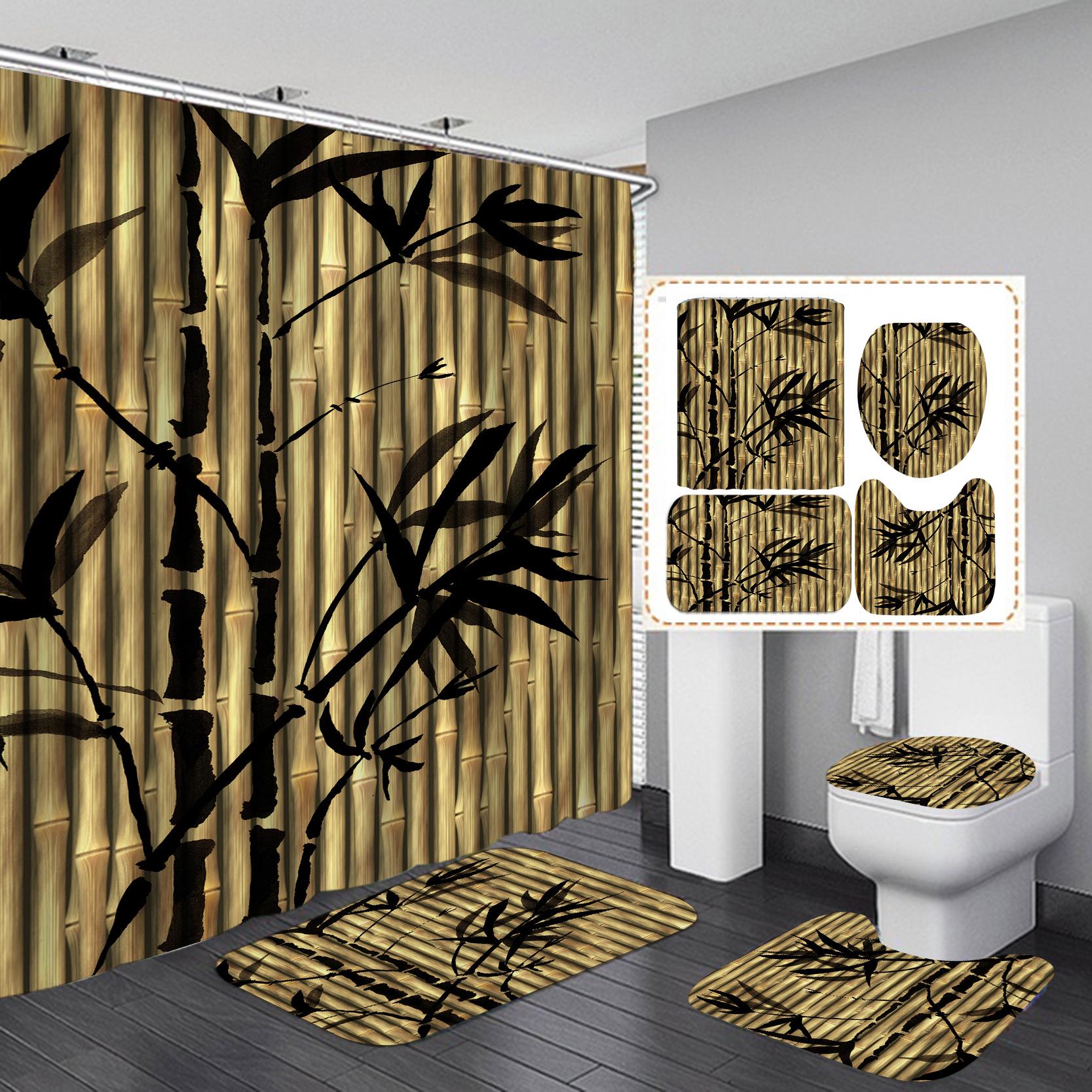 

Комплект занавесок для душа из полиэстера высокой четкости: Водонепроницаемый, устойчивый к проколам, дизайн Mangosteen для перегородки ванной комнаты 180x200 cm - 420g