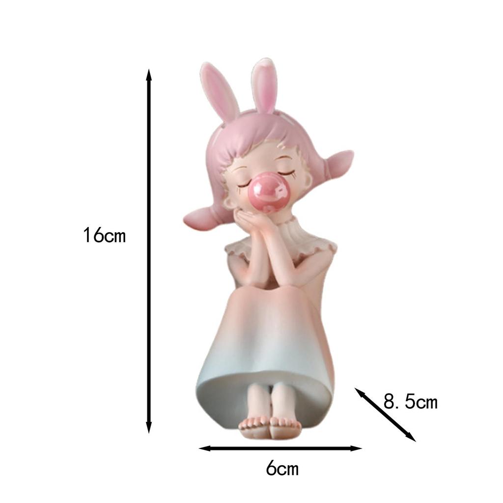 Blowing Bubble Figurine Desk Decoration Modern Birthday Gifts Cute Statue for Shelf Decor Small