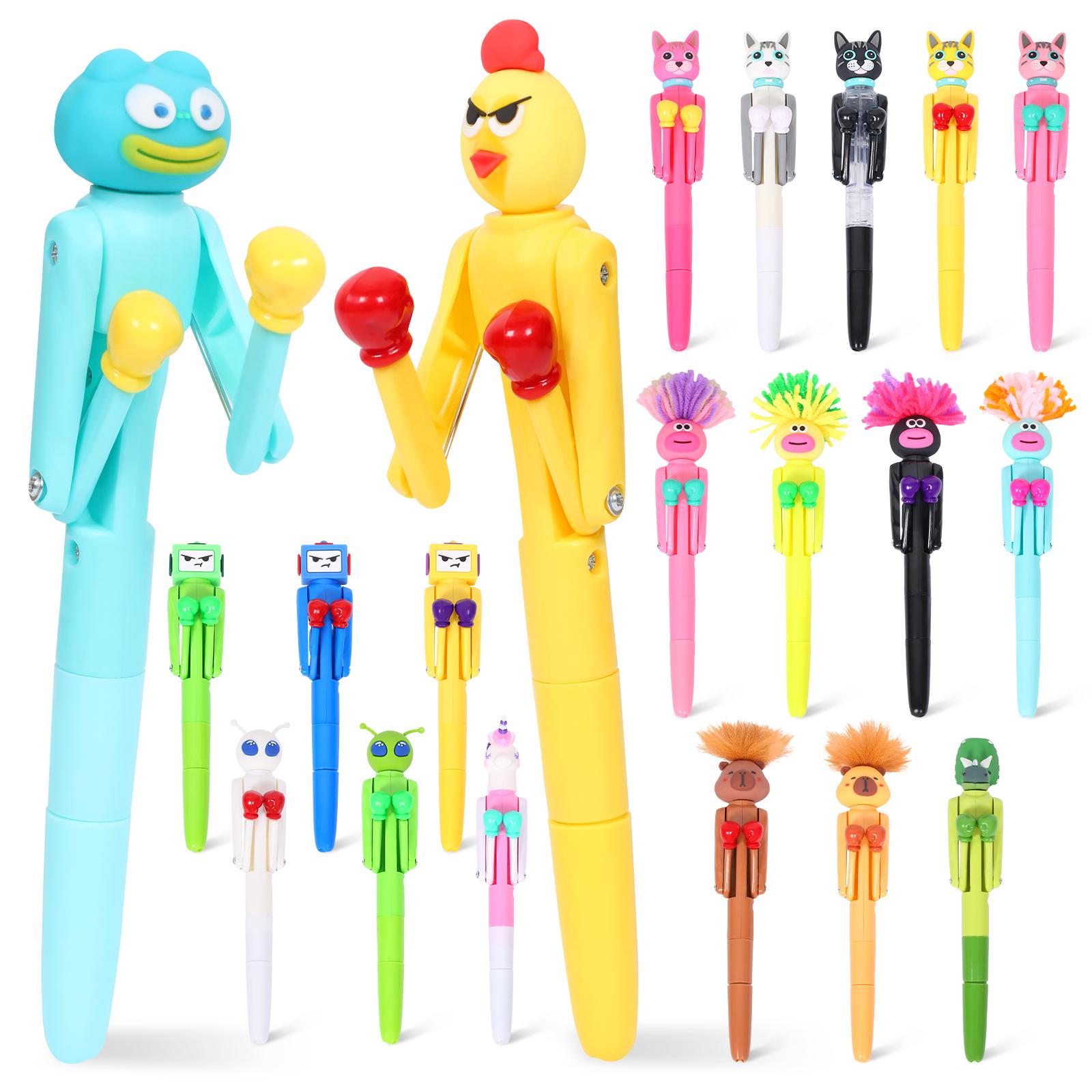 

20Pcs Boxing Robot Ballpoint Pen Cartoon Mechanical Boxing Stress Relief Pen Interesting Punching Arm Ballpoints Pens for Office