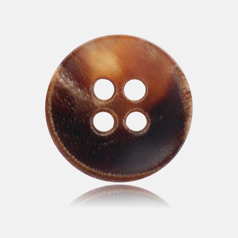 10Pcs Quaint Style, Versatile Coffee Color, Grilled Surface, Round Natural Horn, Small Button Shirt Button, Chiffon Shirt Button.
